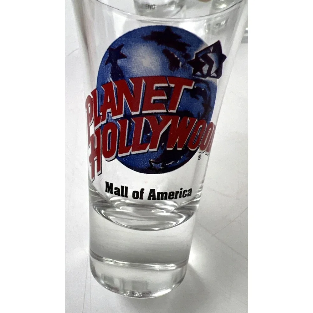 Lot Of 6 Planet Hollywood Shot Glasses-London,Myrtle Beach, Paris,Reno,Vegas,MOA